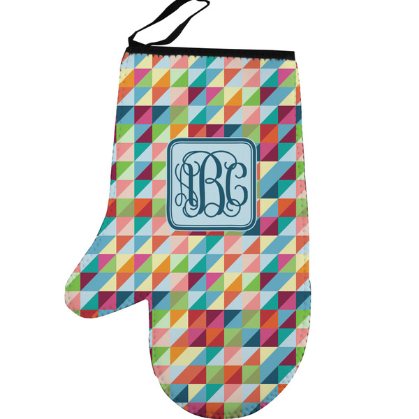 Custom Retro Triangles Left Oven Mitt (Personalized)