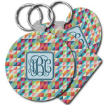 Retro Triangles Plastic Keychain (Personalized)