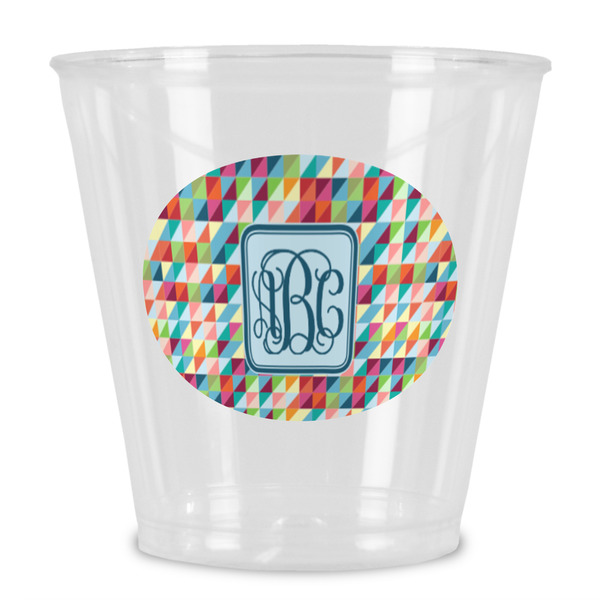 Custom Retro Triangles Plastic Shot Glass (Personalized)