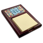 Retro Triangles Red Mahogany Sticky Note Holder (Personalized)