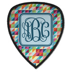 Retro Triangles Iron on Shield Patch A w/ Monogram