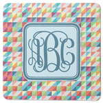 Retro Triangles Square Rubber Backed Coaster (Personalized)