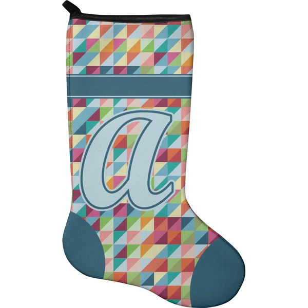 Custom Retro Triangles Holiday Stocking - Neoprene (Personalized)