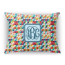 Retro Triangles Rectangular Throw Pillow Case - 12"x18" (Personalized)