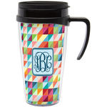 Retro Triangles Acrylic Travel Mug with Handle (Personalized)