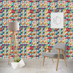Retro Triangles Wallpaper & Surface Covering (Water Activated - Removable)