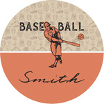 Retro Baseball Multipurpose Round Labels - 1" (Personalized)