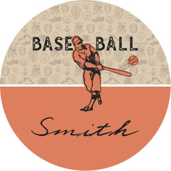 Retro Baseball Multipurpose Round Labels - 1" (Personalized)