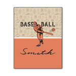 Retro Baseball Wood Print - 11x14 (Personalized)