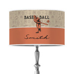 Retro Baseball 12" Drum Lamp Shade - Poly-film (Personalized)