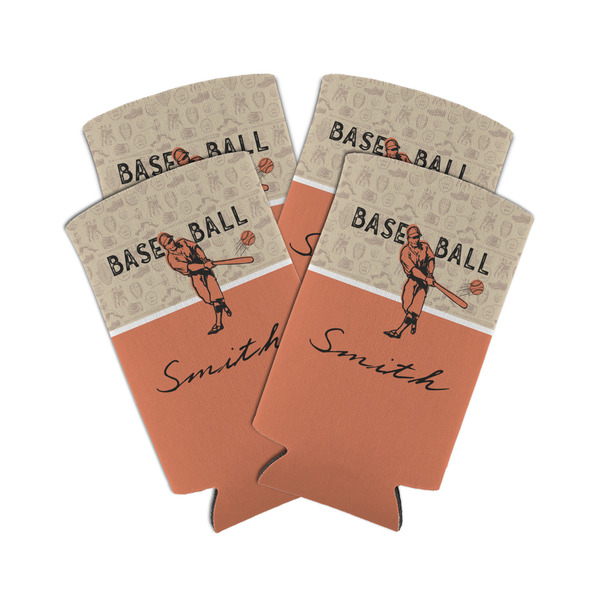 Custom Retro Baseball Can Cooler (tall 12 oz) - Set of 4 (Personalized)