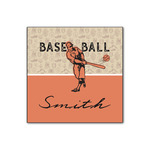 Retro Baseball Wood Print - 12x12 (Personalized)