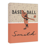 Retro Baseball Canvas Print - 16x20 (Personalized)