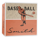 Retro Baseball 3-Ring Binder - 2 inch (Personalized)