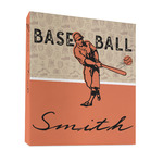 Retro Baseball 3 Ring Binder - Full Wrap - 1" (Personalized)