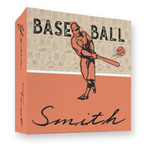 Retro Baseball 3 Ring Binder - Full Wrap - 3" (Personalized)