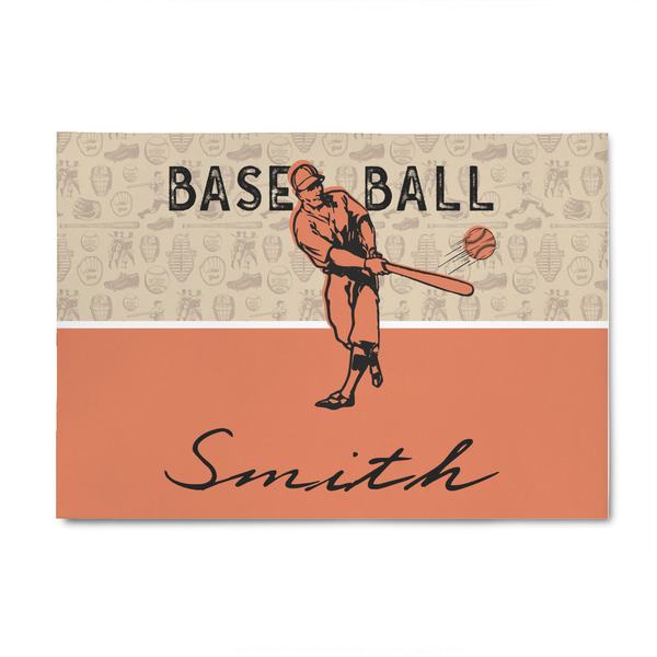 Custom Retro Baseball 4' x 6' Indoor Area Rug (Personalized)