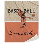 Retro Baseball Sherpa Throw Blanket (Personalized)