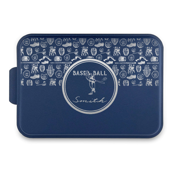 Custom Retro Baseball Aluminum Baking Pan with Navy Lid (Personalized)