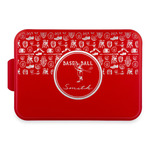 Retro Baseball Aluminum Baking Pan with Red Lid (Personalized)