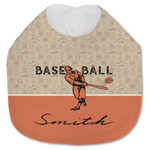 Retro Baseball Jersey Knit Baby Bib w/ Name or Text