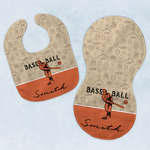 Retro Baseball Baby Bib & Burp Set w/ Name or Text