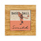 Retro Baseball Bamboo Trivet with 6" Tile - FRONT