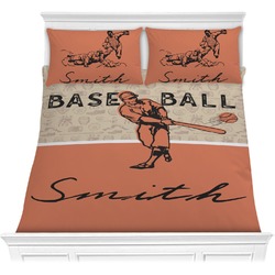 Retro Baseball Comforter Set - Full / Queen (Personalized)