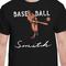 Retro Baseball Black Crew T-Shirt on Model - CloseUp