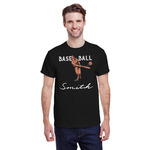 Retro Baseball T-Shirt - Black - XL (Personalized)