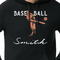 Retro Baseball Black Hoodie on Model - CloseUp