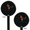 Retro Baseball Black Plastic 5.5" Stir Stick - Double Sided - Round - Front & Back