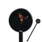 Retro Baseball Black Plastic 5.5" Stir Stick - Round - Closeup