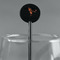 Retro Baseball Black Plastic 5.5" Stir Stick - Round - Main