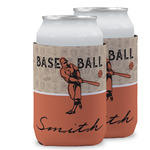 Retro Baseball Can Cooler (12 oz) w/ Name or Text