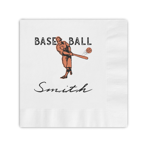 Custom Retro Baseball Coined Cocktail Napkins (Personalized)