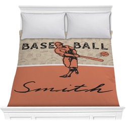 Retro Baseball Comforter - Full / Queen (Personalized)