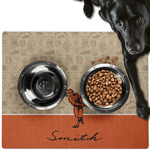 Retro Baseball Dog Food Mat - Large w/ Name or Text