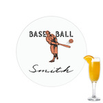 Retro Baseball Printed Drink Topper - 2.15" (Personalized)