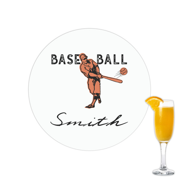 Custom Retro Baseball Printed Drink Topper - 2.15" (Personalized)