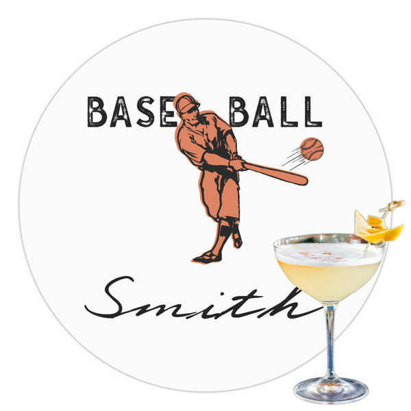 Custom Retro Baseball Printed Drink Topper - 3.5" (Personalized)