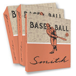 Retro Baseball 3 Ring Binder - Full Wrap (Personalized)