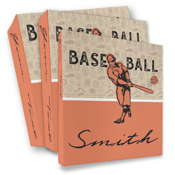 Retro Baseball 3 Ring Binder - Full Wrap (Personalized)