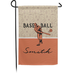 Retro Baseball Small Garden Flag - Single Sided w/ Name or Text