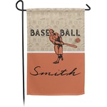 Retro Baseball Small Garden Flag - Double Sided w/ Name or Text