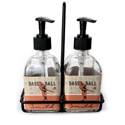 Retro Baseball Glass Soap & Lotion Bottles (Personalized)