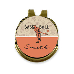 Retro Baseball Golf Ball Marker - Hat Clip - Gold