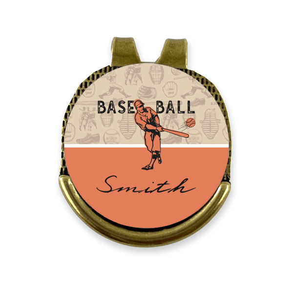 Custom Retro Baseball Golf Ball Marker - Hat Clip - Gold