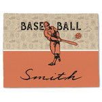 Retro Baseball Single-Sided Linen Placemat - Single w/ Name or Text