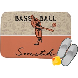 Retro Baseball Memory Foam Bath Mat - 24"x17" (Personalized)